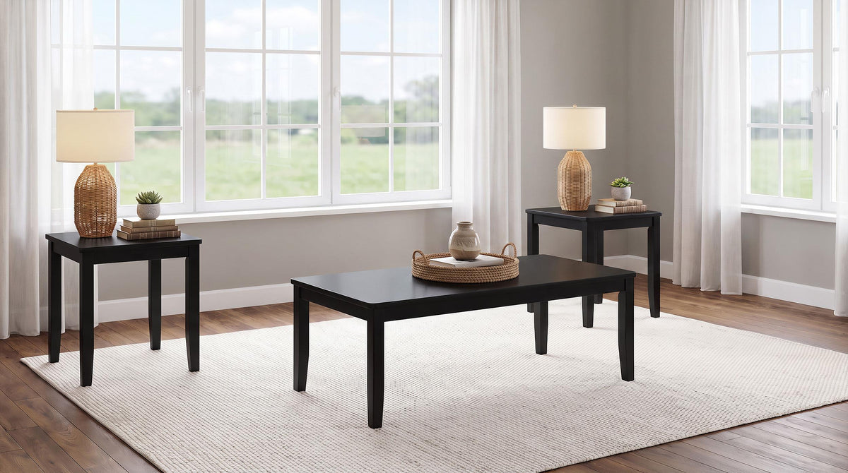 HP0426 Black 3-Piece Coffee Table Set from Coaster - Luna Furniture