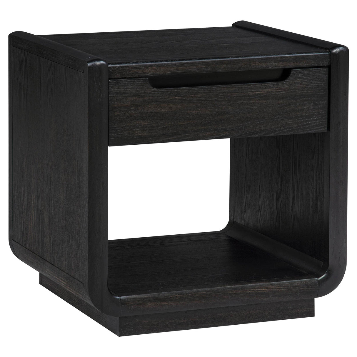 Leandro Burnished Black 1-drawer Wood Occasional Side End Table from Coaster - Luna Furniture