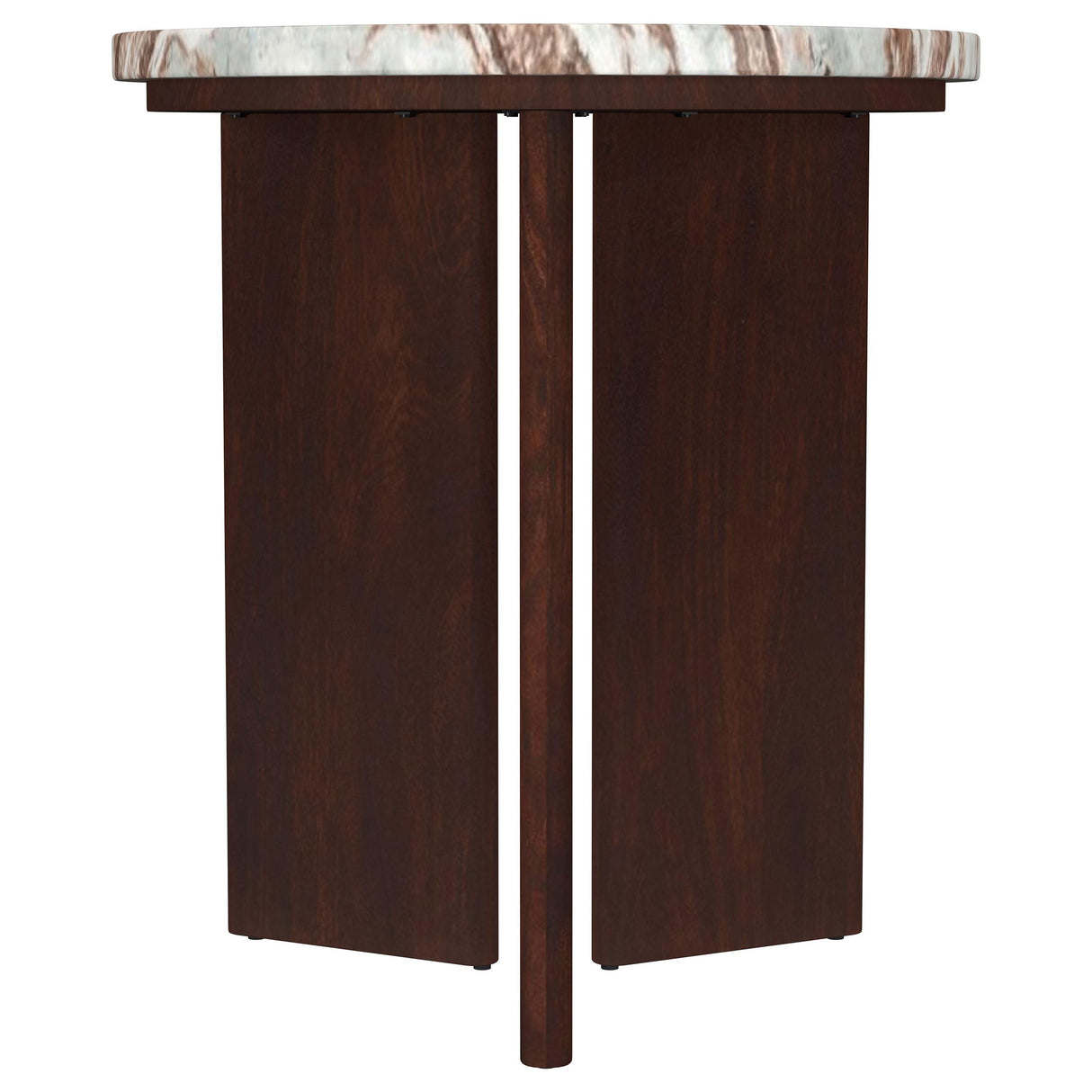 Jenna Brown 2-piece Round Marble Top Coffee Table Set from Coaster - Luna Furniture