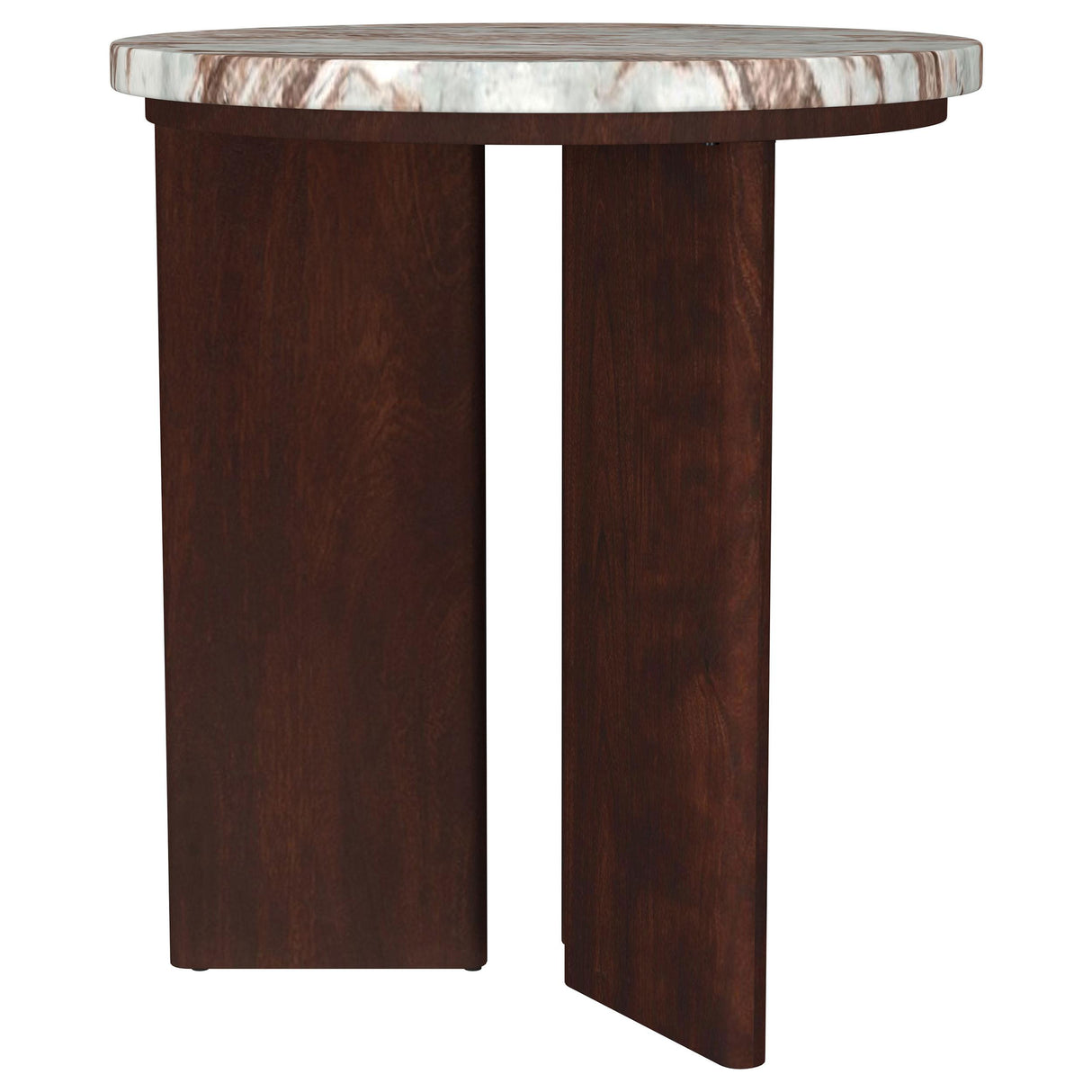 Jenna Brown 3-piece Round Marble Top Coffee Table Set from Coaster - Luna Furniture