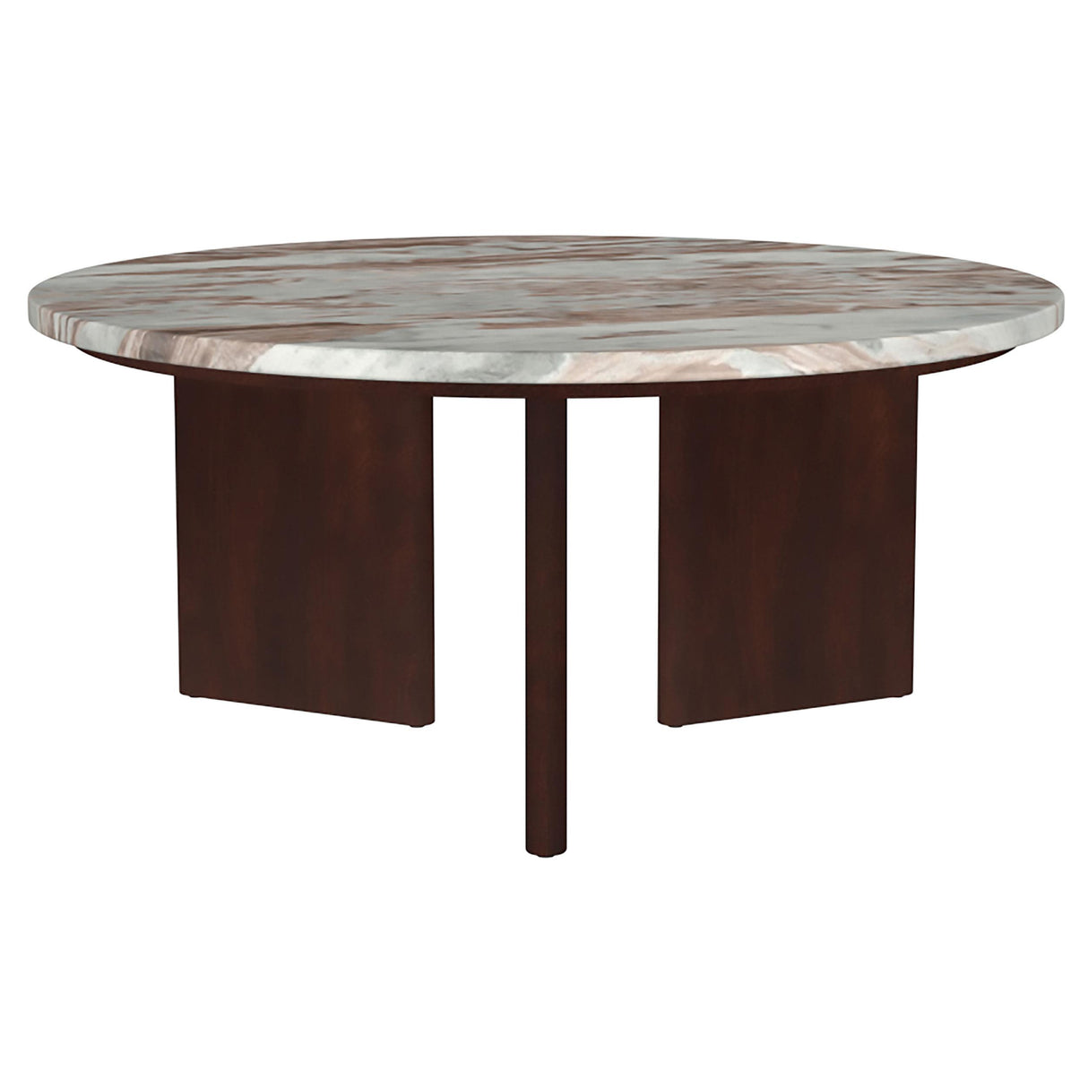 Jenna Brown 3-piece Round Marble Top Coffee Table Set from Coaster - Luna Furniture