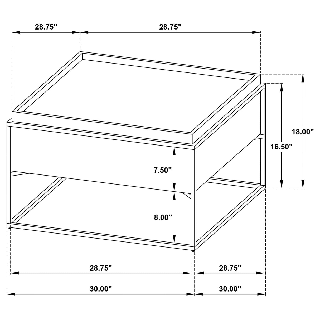 Fulton Dark Brown 30-inch Square Mango Wood Coffee Table from Coaster - Luna Furniture
