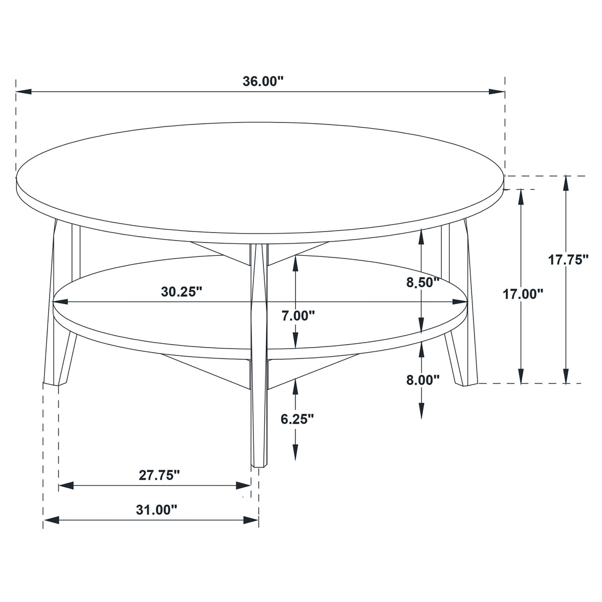 Bradley Gray and Natural Round Smart Top Cocktail Coffee Table from Coaster - Luna Furniture