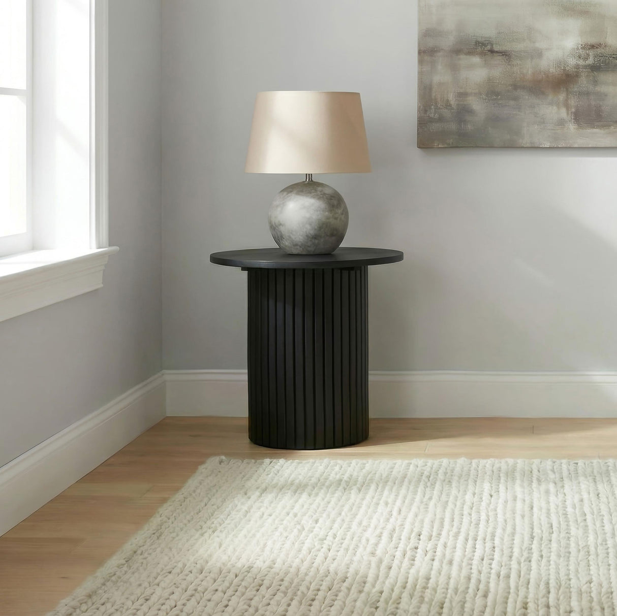 Hamlyn Black Round Fluted Occasional Side End Table from Coaster - Luna Furniture