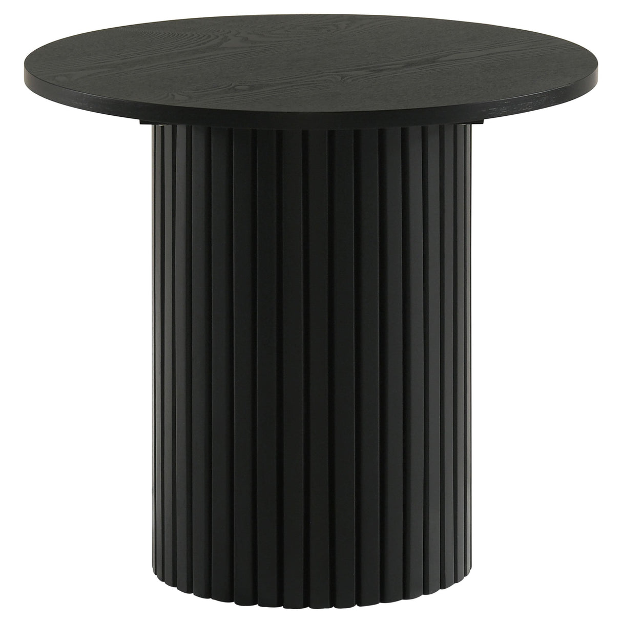 Hamlyn Black Round Fluted Occasional Side End Table from Coaster - Luna Furniture