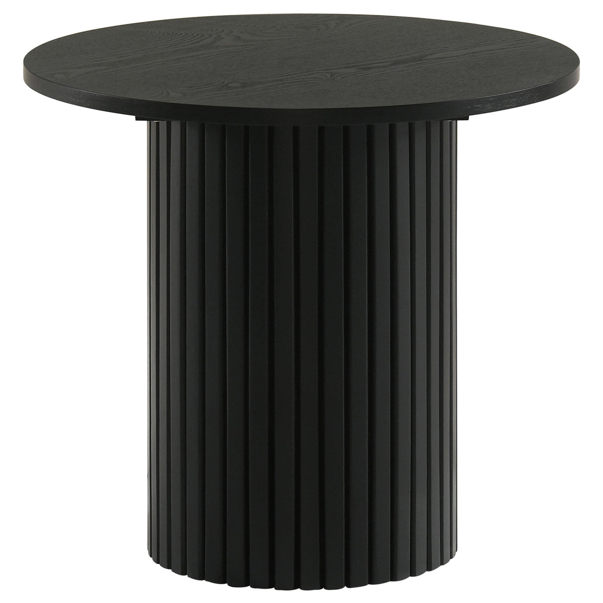 Hamlyn Black 3-Piece Round Fluted Coffee and End Table Set from Coaster - Luna Furniture