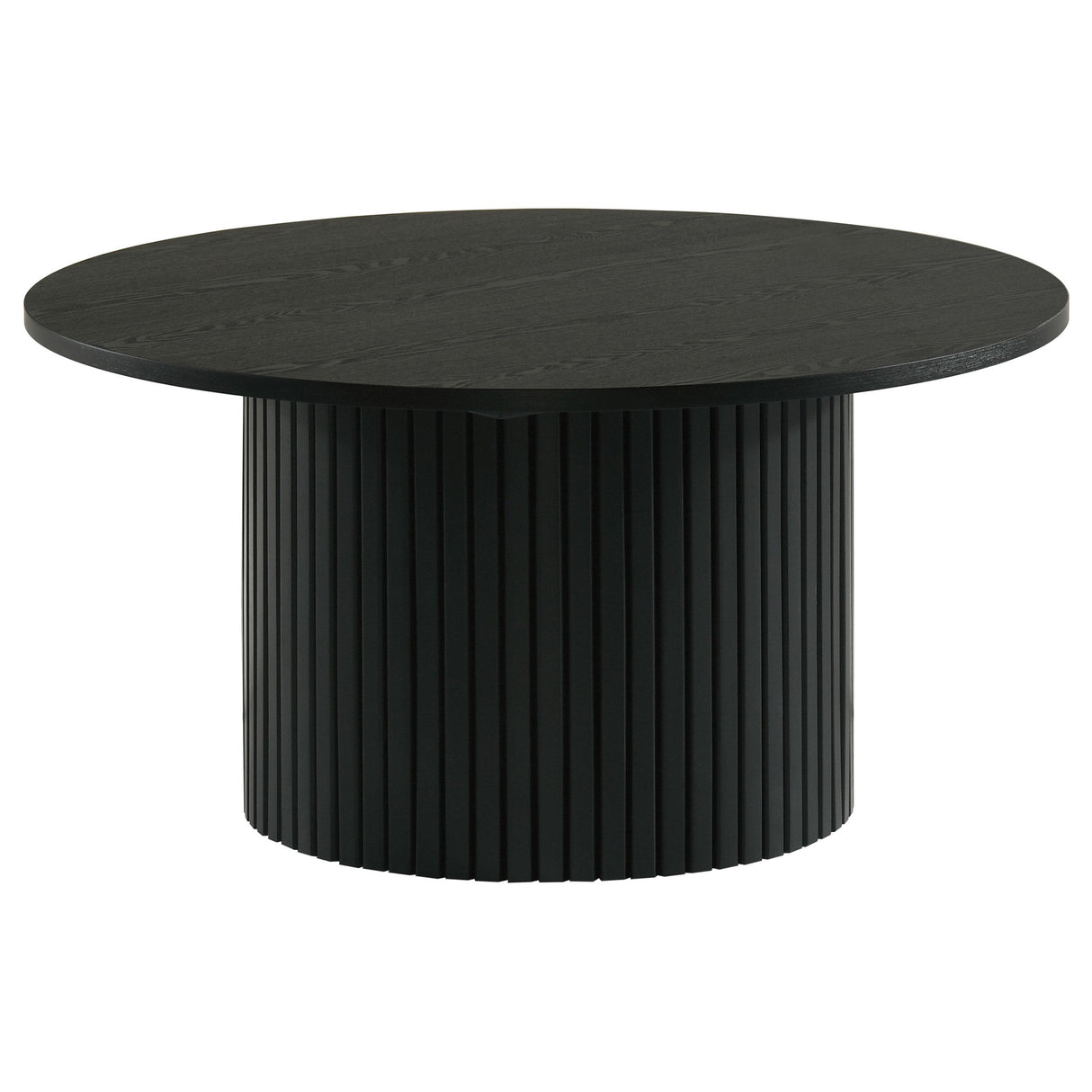 Hamlyn Black Round Fluted Occasional Cocktail Coffee Table from Coaster - Luna Furniture