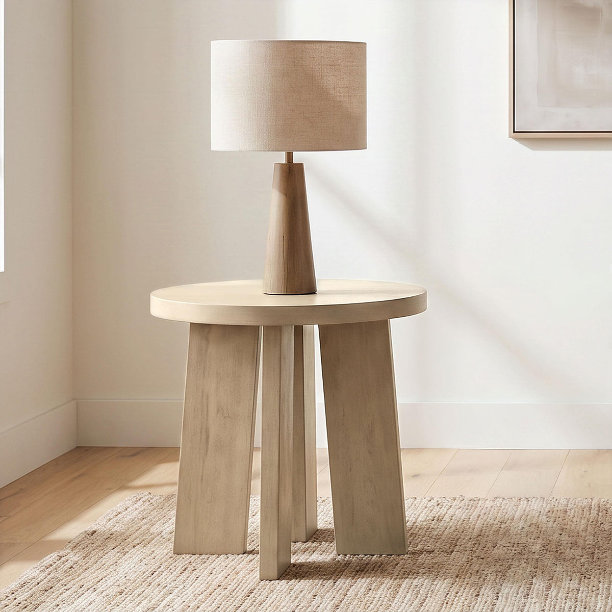 Strouse Natural Oak Round End Table
