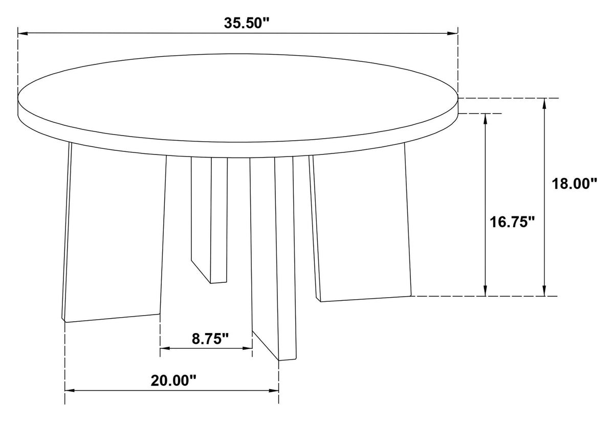 Strouse Natural Oak 2-Piece Round Coffee and End Table Set from Coaster - Luna Furniture