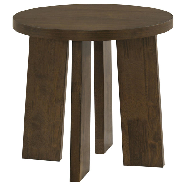 Strouse Dark Walnut Round End Table