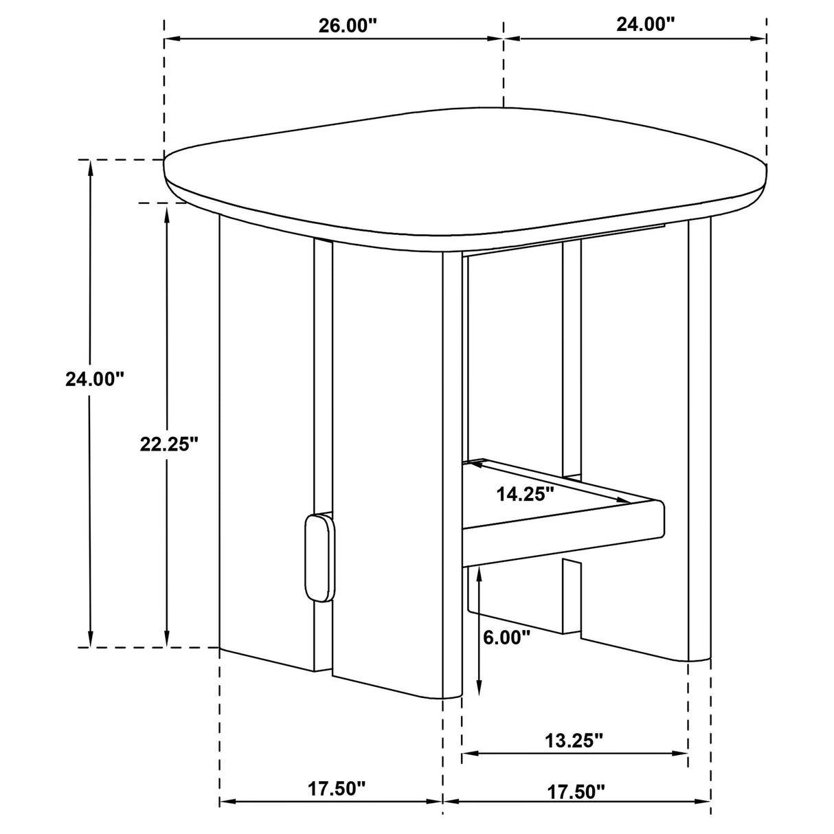 Kailani Beige Oak Coastal Square End Side Table with Shelf from Coaster - Luna Furniture