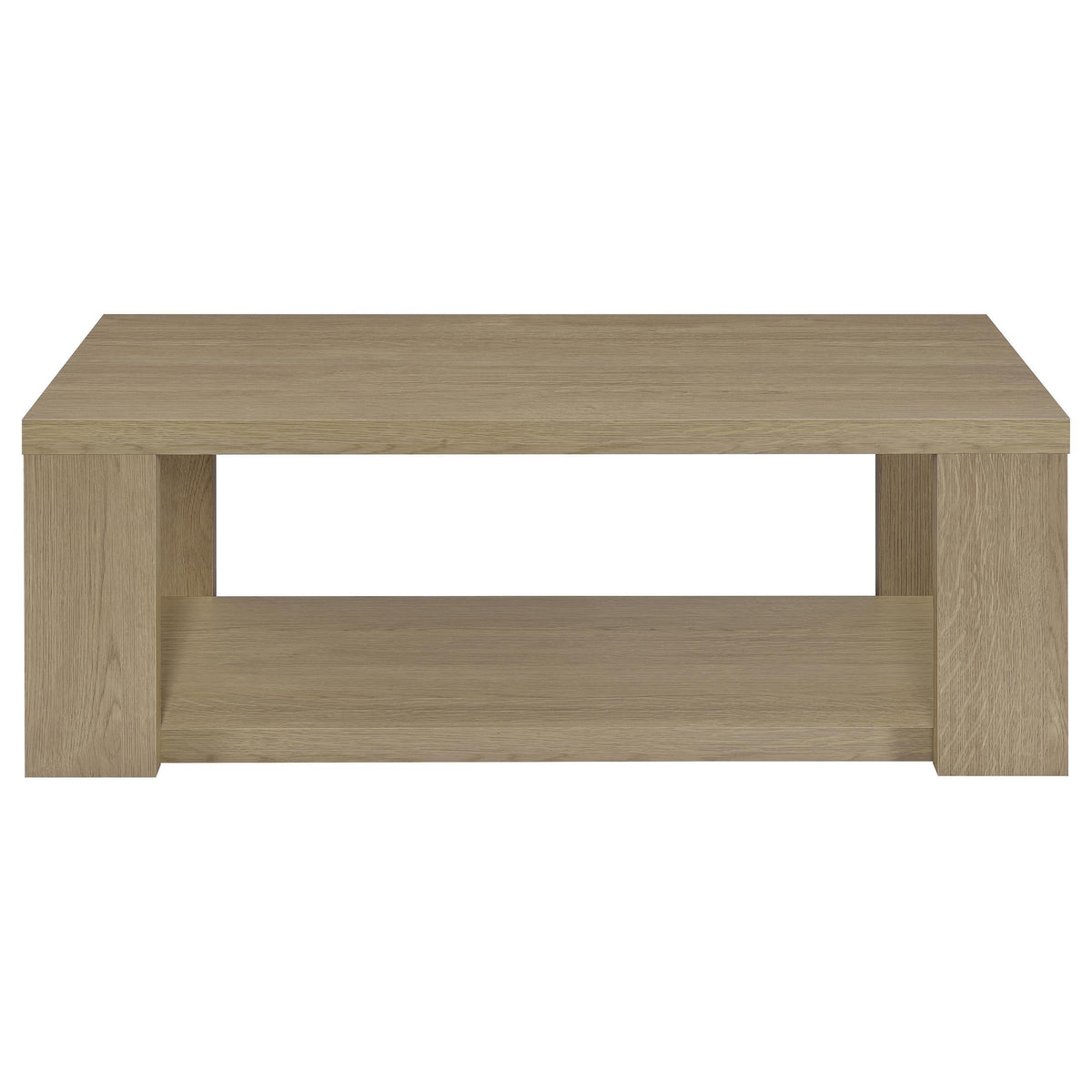 Pavone Latte 3-Piece Transitional Coffee and End Table Set with Shelves from Coaster - Luna Furniture