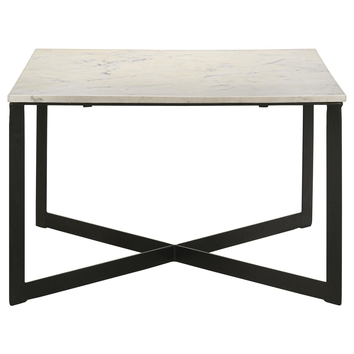 Tobin White Marble 2-Piece Marble Top Coffee and End Table Set from Coaster - Luna Furniture
