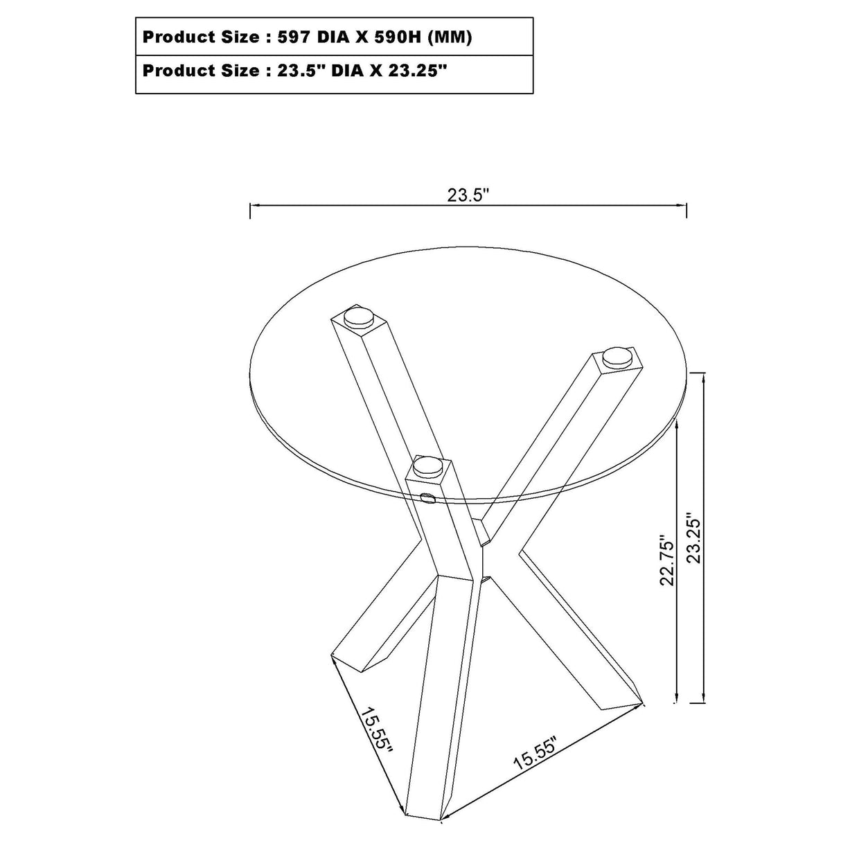 Kenzie Chrome 3-Piece Round Coffee and End Table Set from Coaster - Luna Furniture
