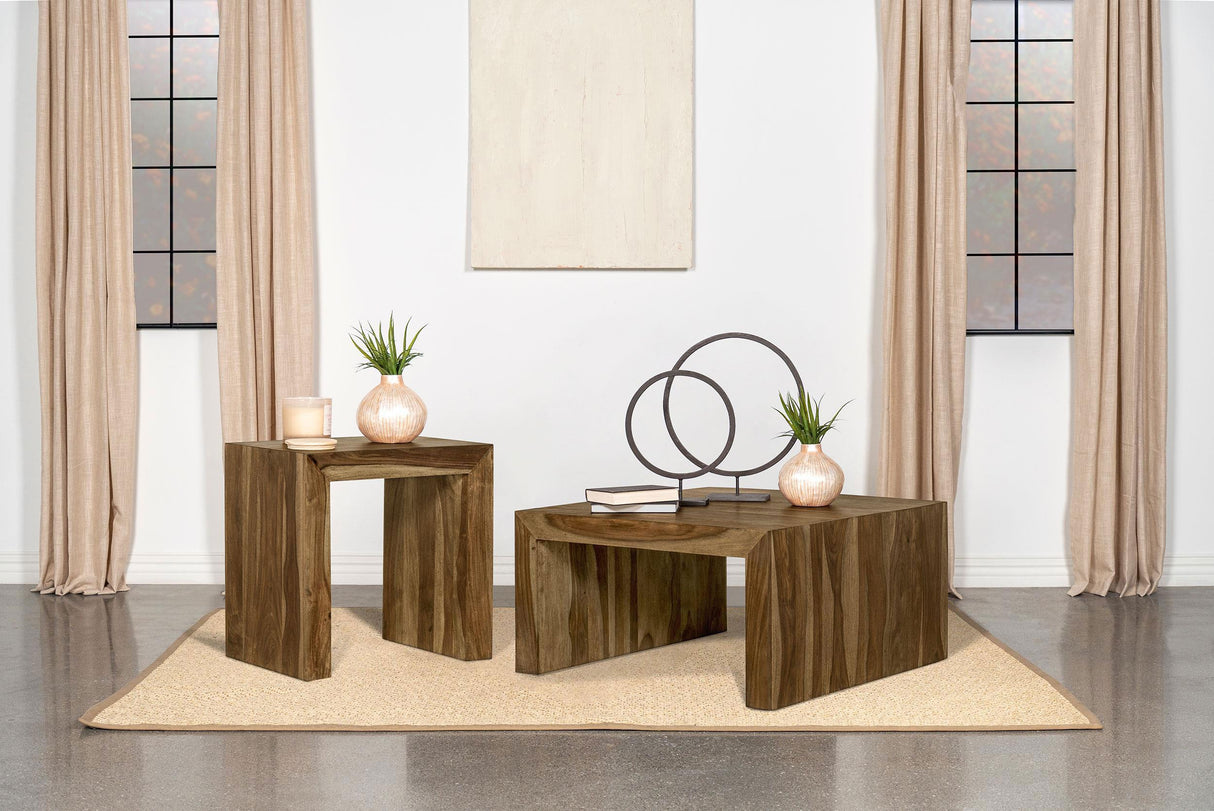 Odilia Auburn 2-Piece Solid Wood Coffee and End Table Set from Coaster - Luna Furniture
