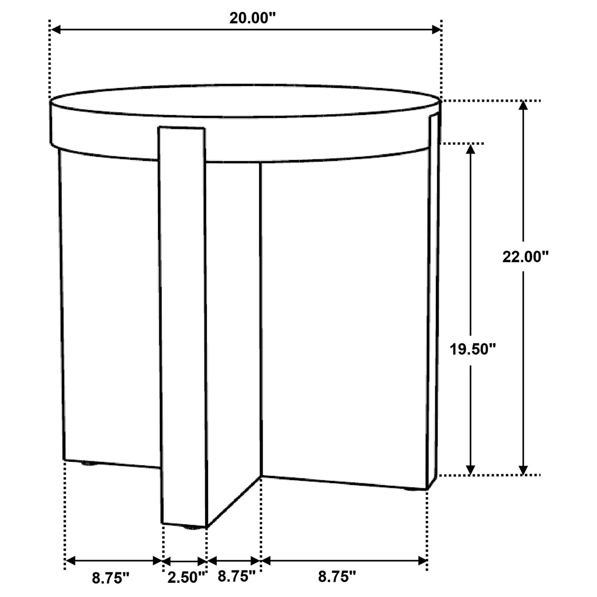 Kinkaid Brown Round Solid Mango Wood End Table from Coaster - Luna Furniture