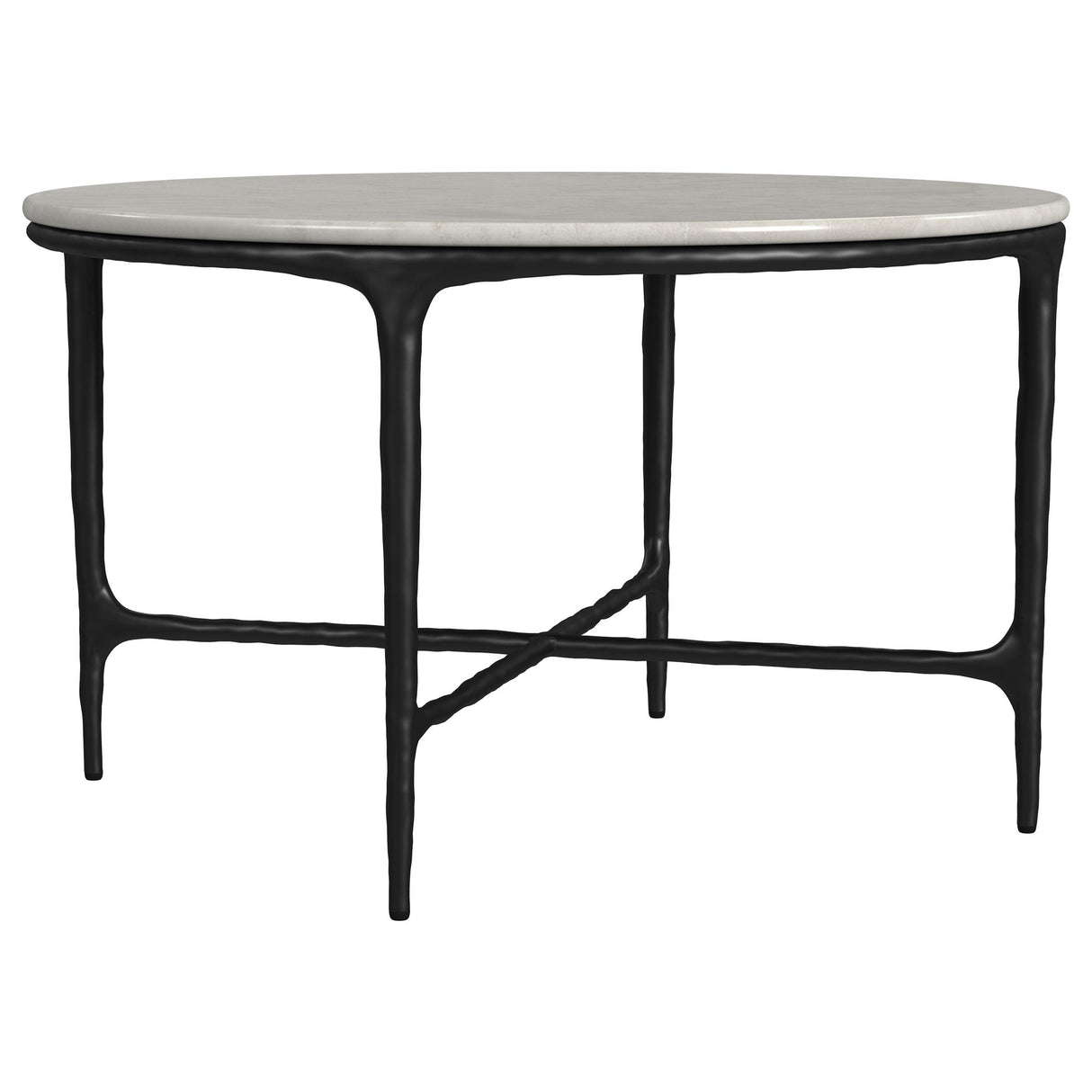 Hermas White 3-Piece Round Marble Coffee and End Table Set from Coaster - Luna Furniture