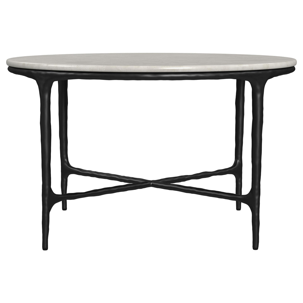 Hermas White 3-Piece Round Marble Coffee and End Table Set from Coaster - Luna Furniture