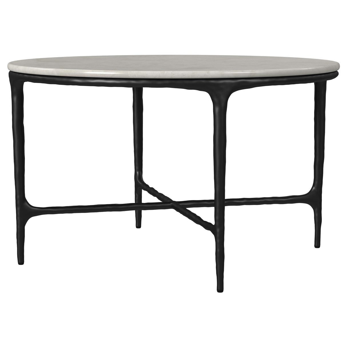 Hermas White 3-Piece Round Marble Coffee and End Table Set from Coaster - Luna Furniture