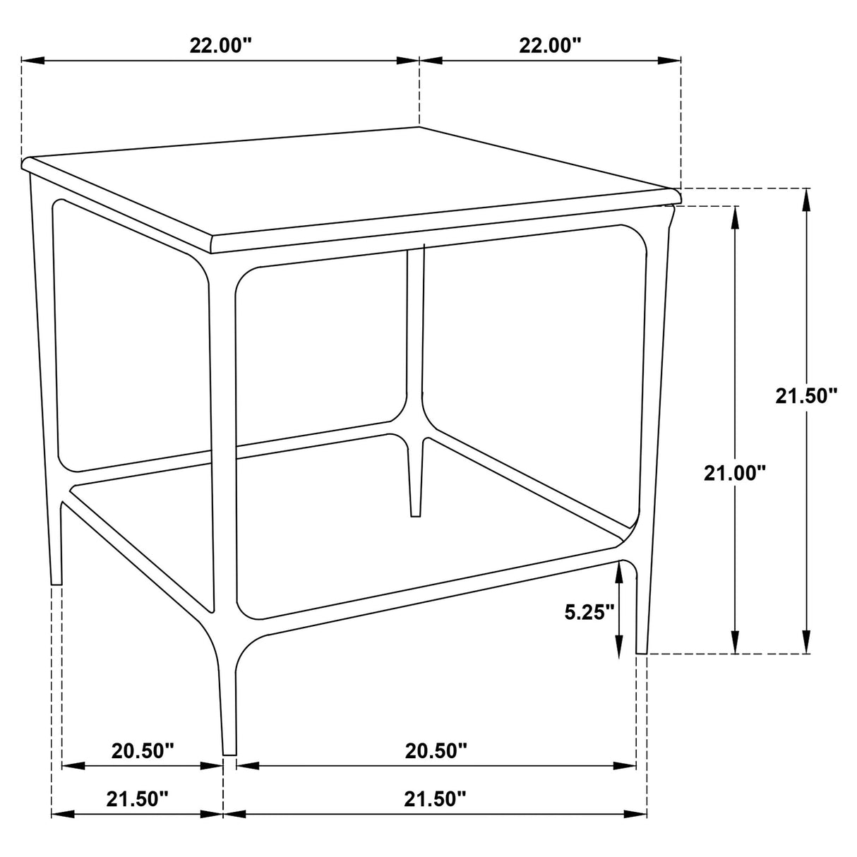 Ebby White Square Genuine Marble Top Metal End Table from Coaster - Luna Furniture