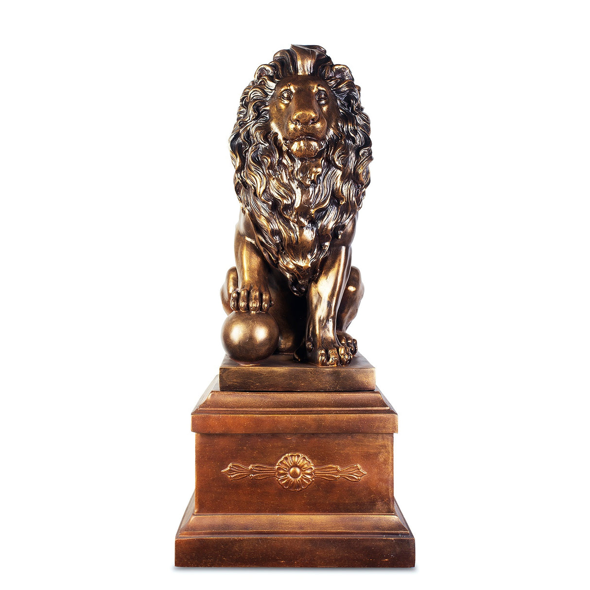 HD-71158 Antique Bronze/Polished Accents Lion With Left Ball from Homey Design - Luna Furniture