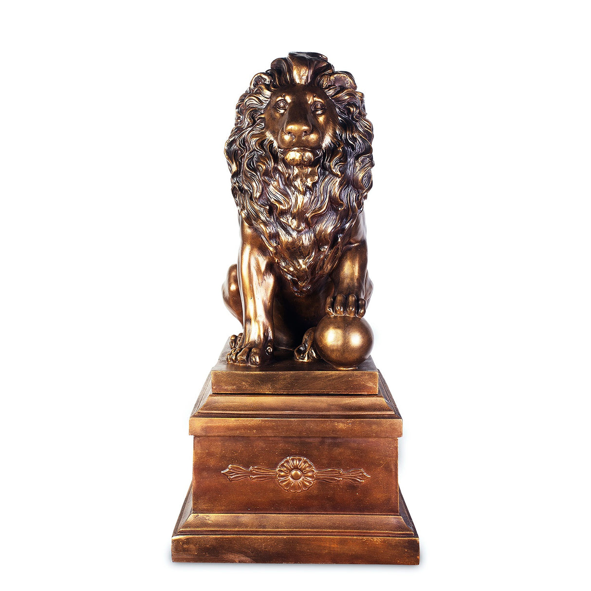 HD-71159 Antique Bronze/Polished Accents Lion With Right Ball from Homey Design - Luna Furniture