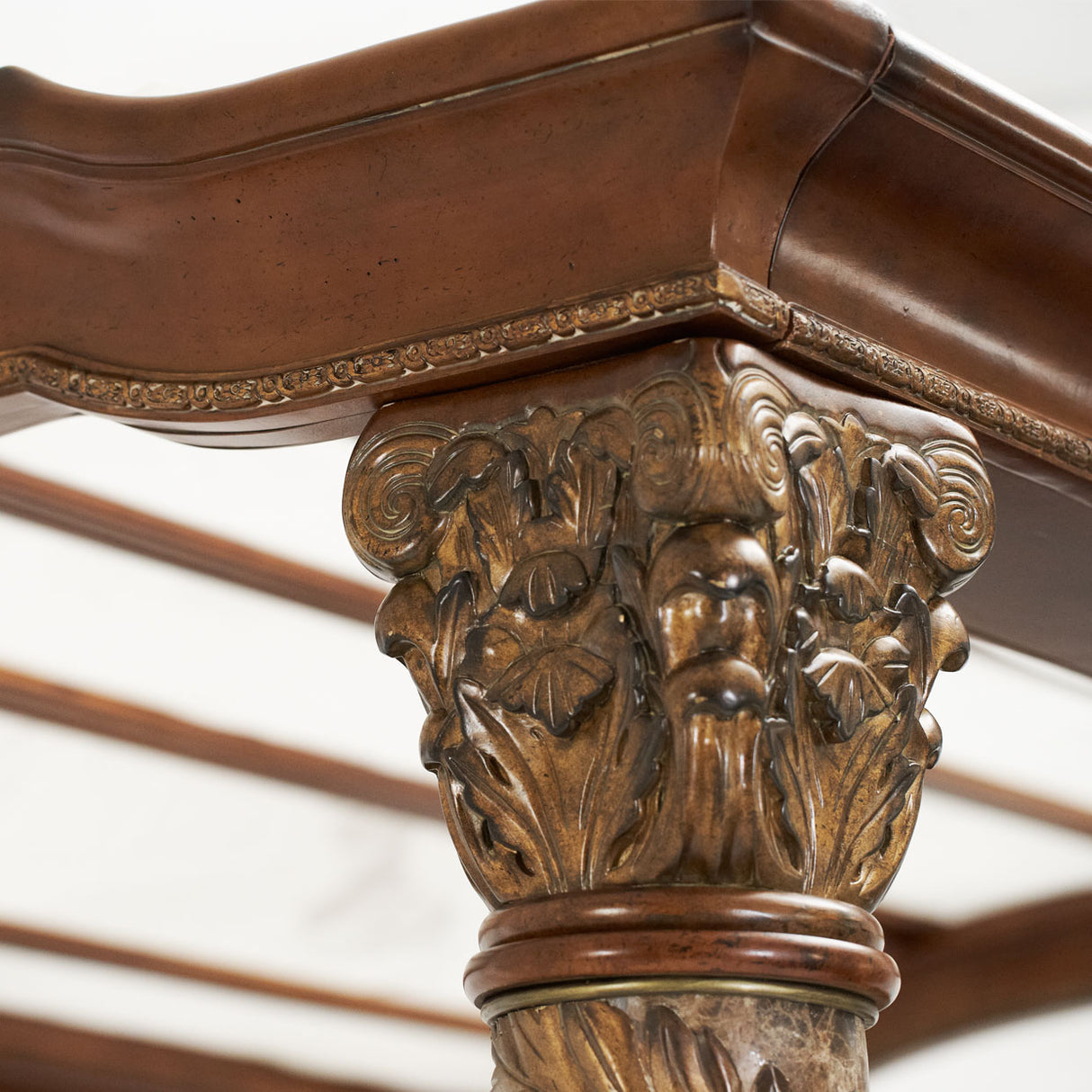 Villa Valencia® Classic Chestnut Eastern King Canopy Bed from Michael Amini - Luna Furniture