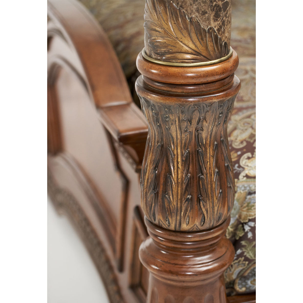 Villa Valencia® Classic Chestnut Eastern King Canopy Bed from Michael Amini - Luna Furniture