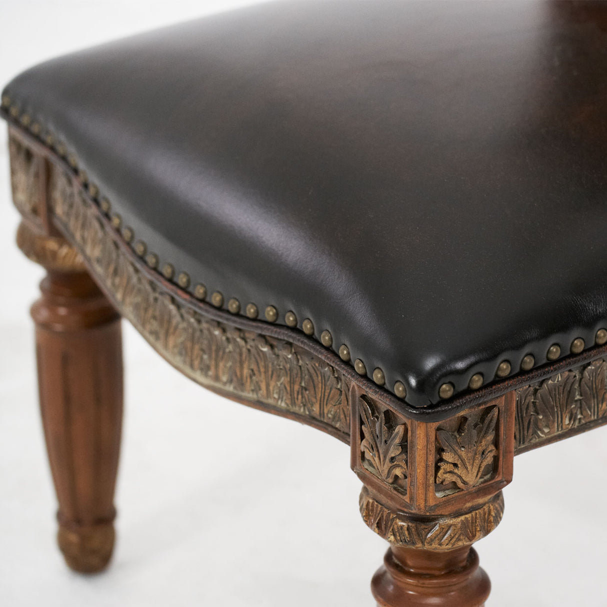 Villa Valencia Classic Chestnut Leather Dining Side Chair from Michael Amini - Luna Furniture