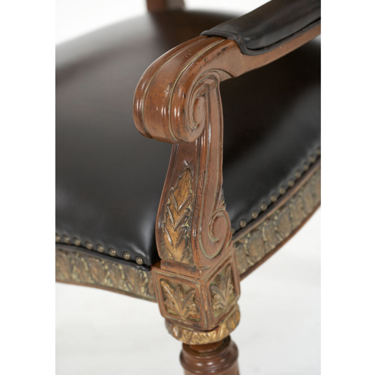 Villa Valencia Classic Chestnut Leather Dining Arm Chair from Michael Amini - Luna Furniture