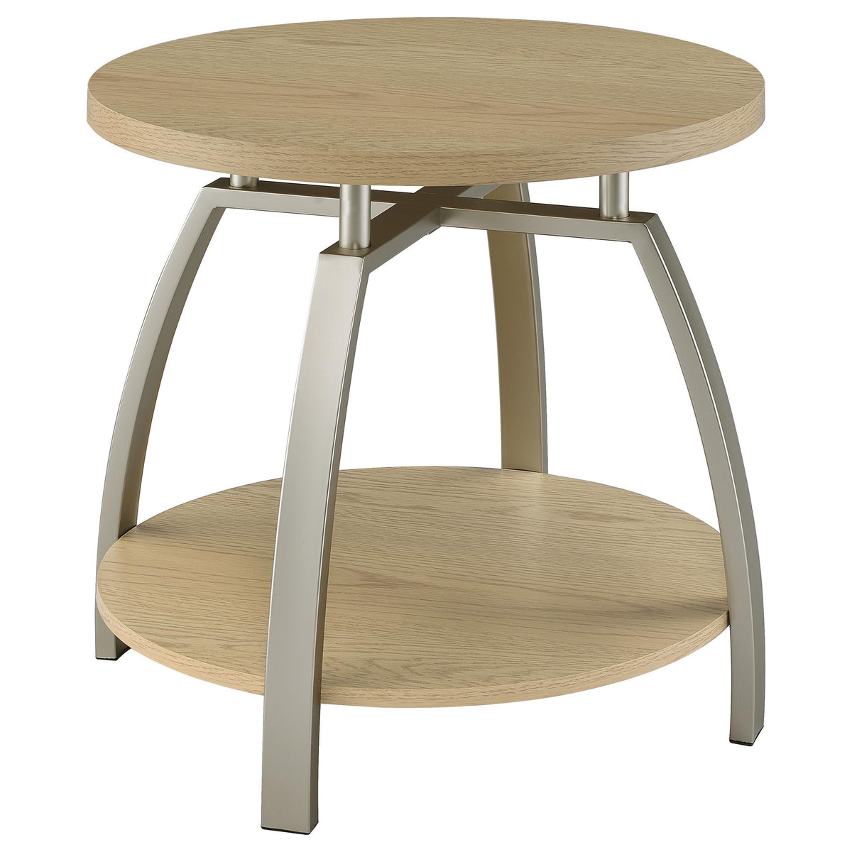 Dacre Greige Round Engineered Wood Top Side End Table from Coaster - Luna Furniture