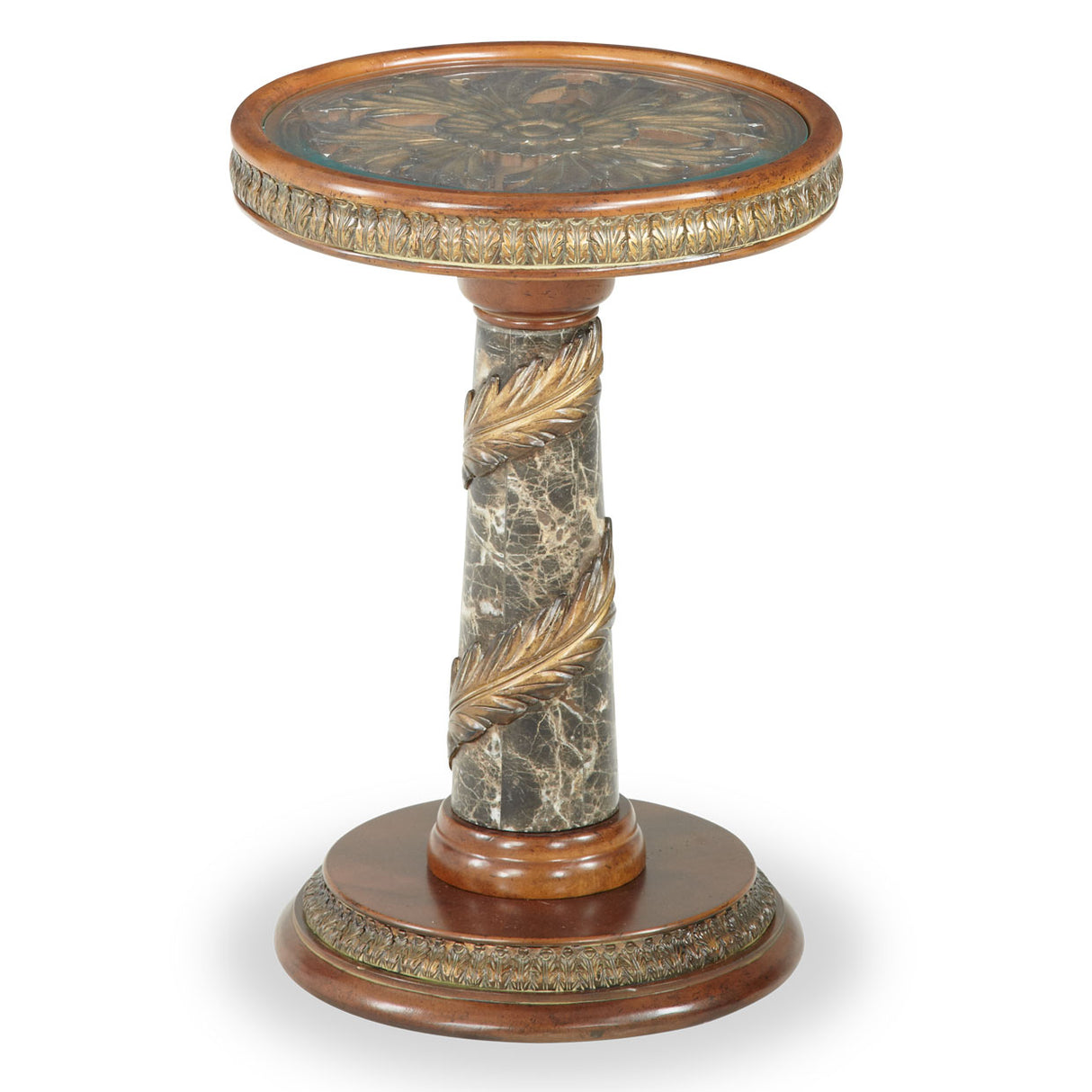 Villa Valencia Classic Chestnut Chairside Accent Table from Michael Amini - Luna Furniture