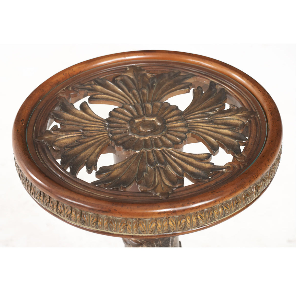 Villa Valencia Classic Chestnut Chairside Accent Table from Michael Amini - Luna Furniture