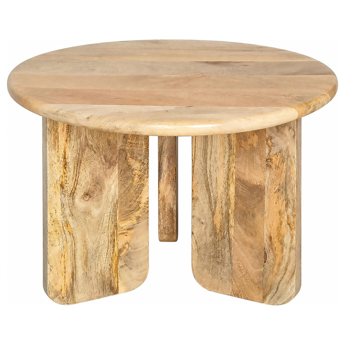 Dale Natural Mango Sculptural Round Solid Mango Wood End Table from Coaster - Luna Furniture
