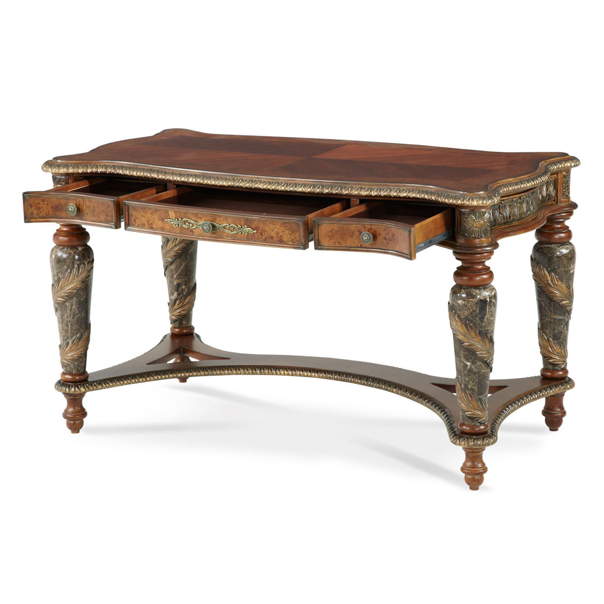 Villa Valencia Classic Chestnut Writing Desk from Michael Amini - Luna Furniture