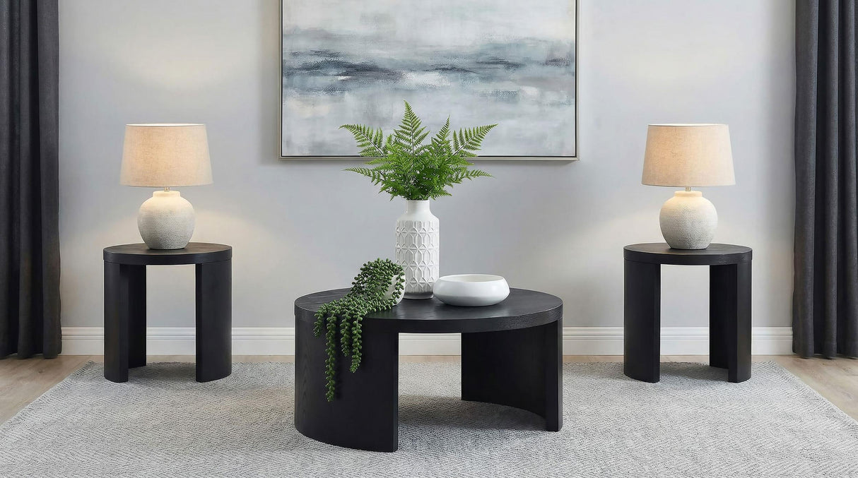 Sweeney Black 3-Piece Coffee and End Occasional Table Set from Coaster - Luna Furniture