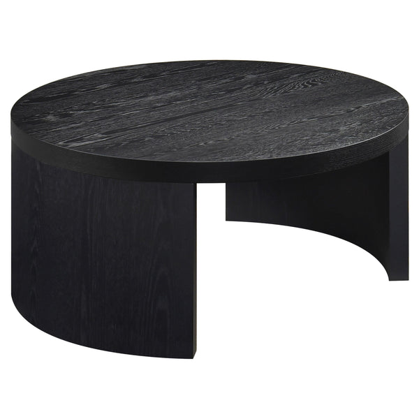 Sweeney Black 39-inch Round Wood Occasional Cocktail Coffee Table