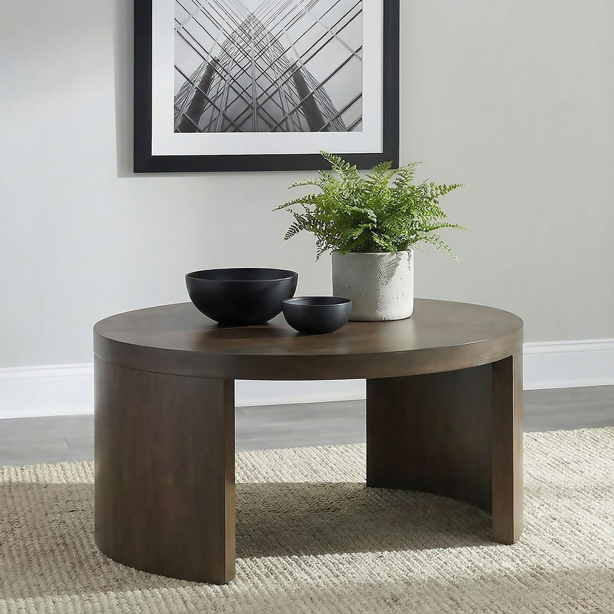 Sweeney Dark Walnut 39-inch Round Wood Occasional Cocktail Coffee Table from Coaster - Luna Furniture