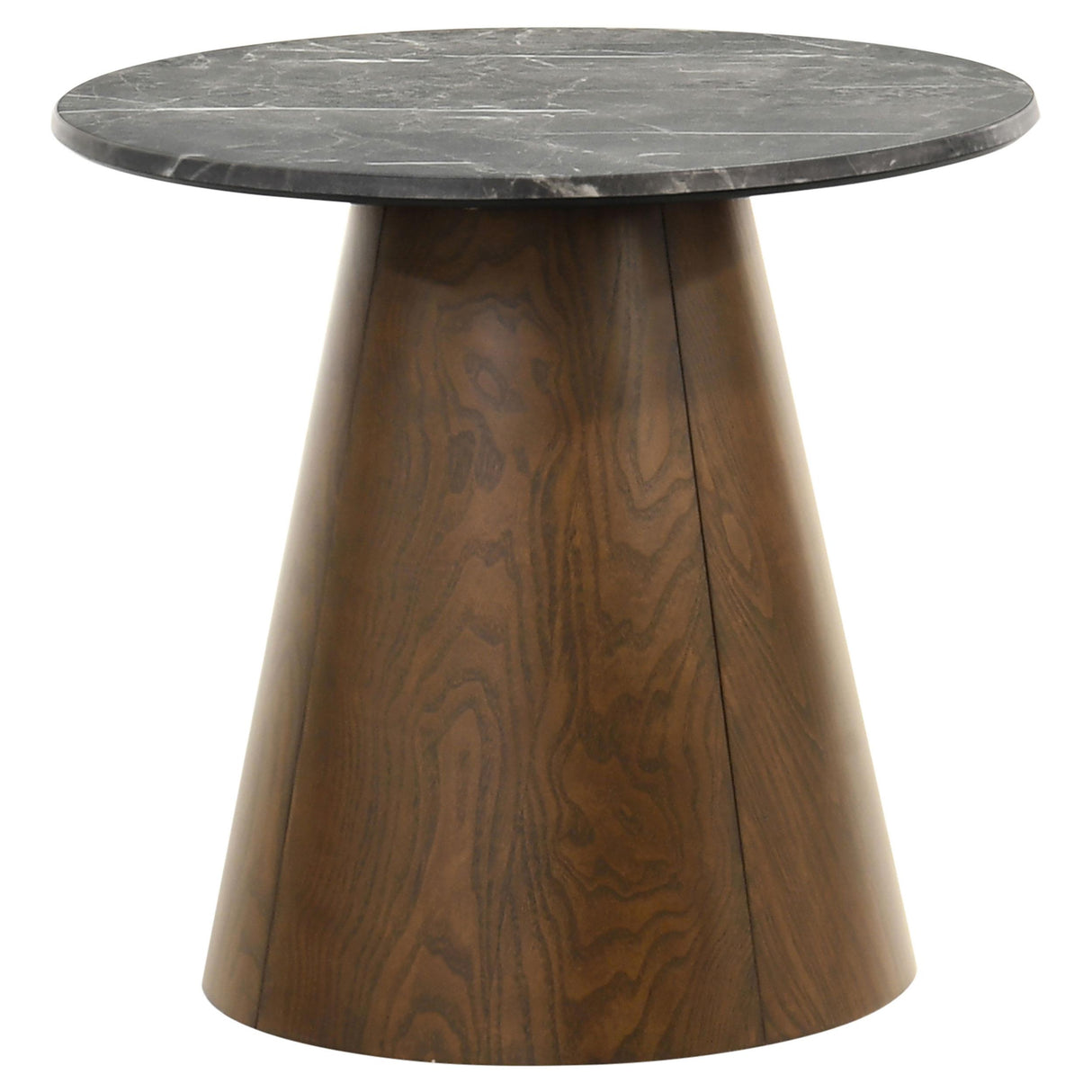 Franklin Grey and Dark Brown 2-piece Round Pedestal Coffee Table Set from Coaster - Luna Furniture