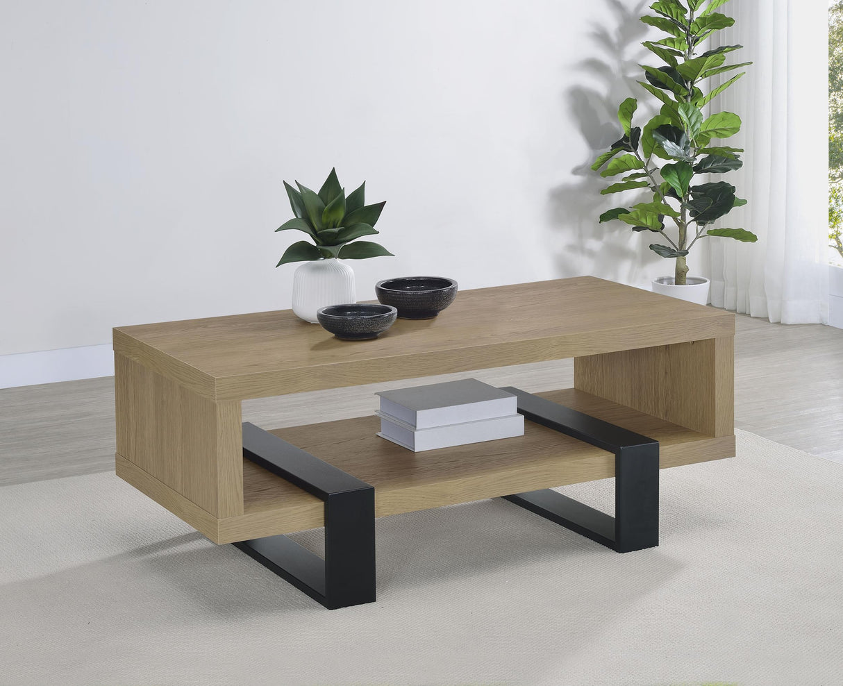 Dinard Latte Engineered Wood Cocktail Coffee Table from Coaster - Luna Furniture