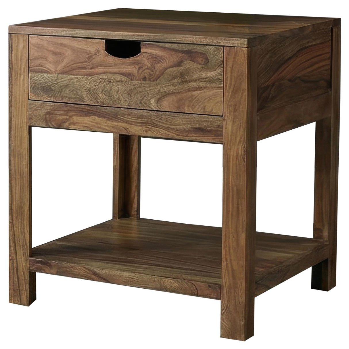 Esther Natural 1-Drawer Solid Wood Side End Table Sheesham from Coaster - Luna Furniture