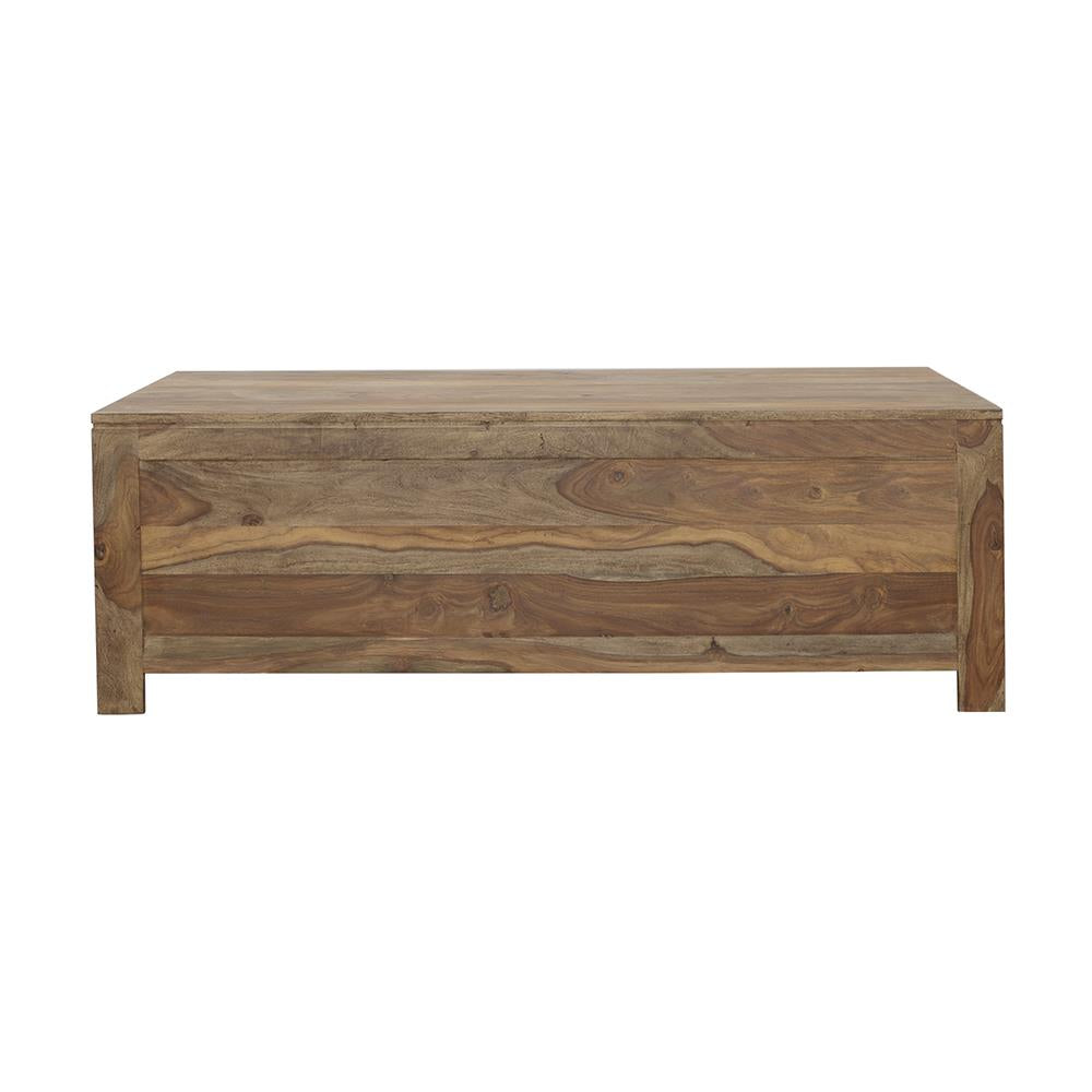 Esther Natural Sheesham 6-Drawer Storage Coffee Table from Coaster - Luna Furniture
