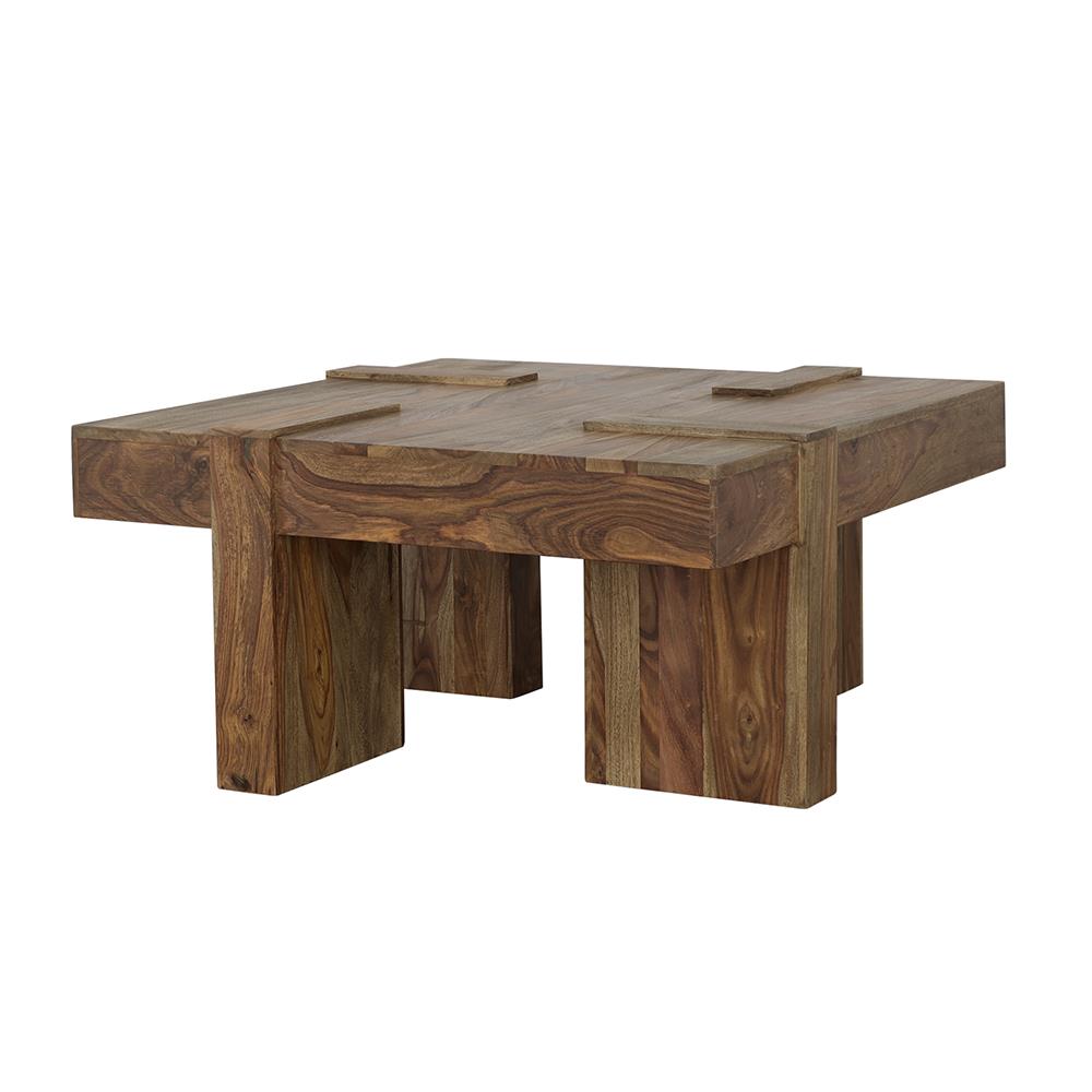 Skeet Natural Sheesham Wooden Square Coffee Table from Coaster - Luna Furniture