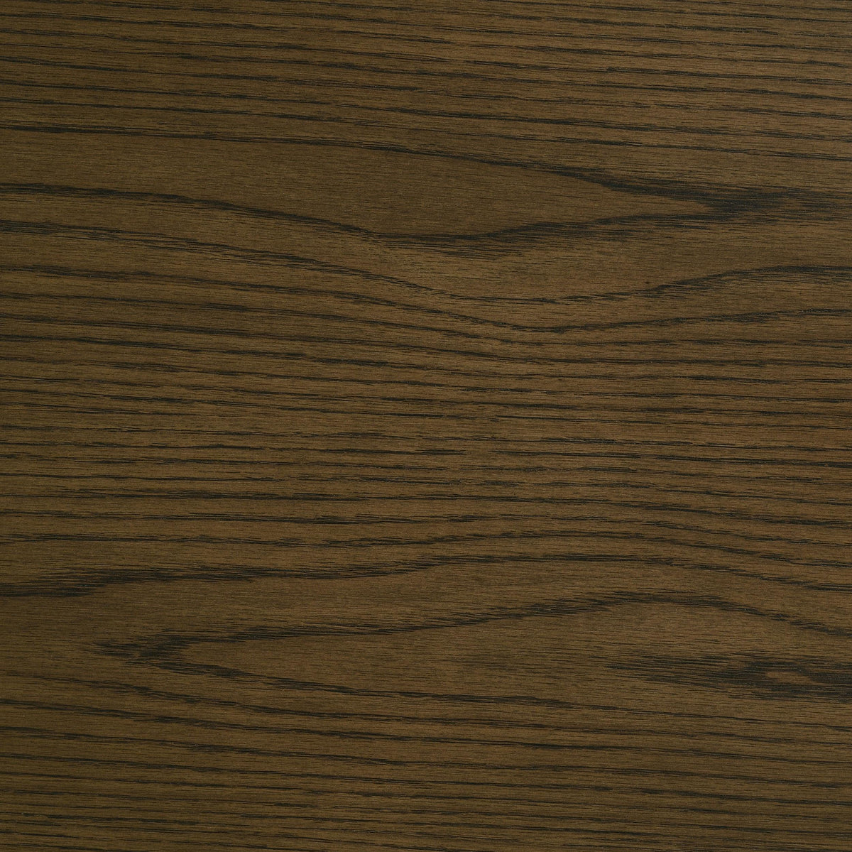 Kessler Brown round coffee table, beveled wood edge, close-up