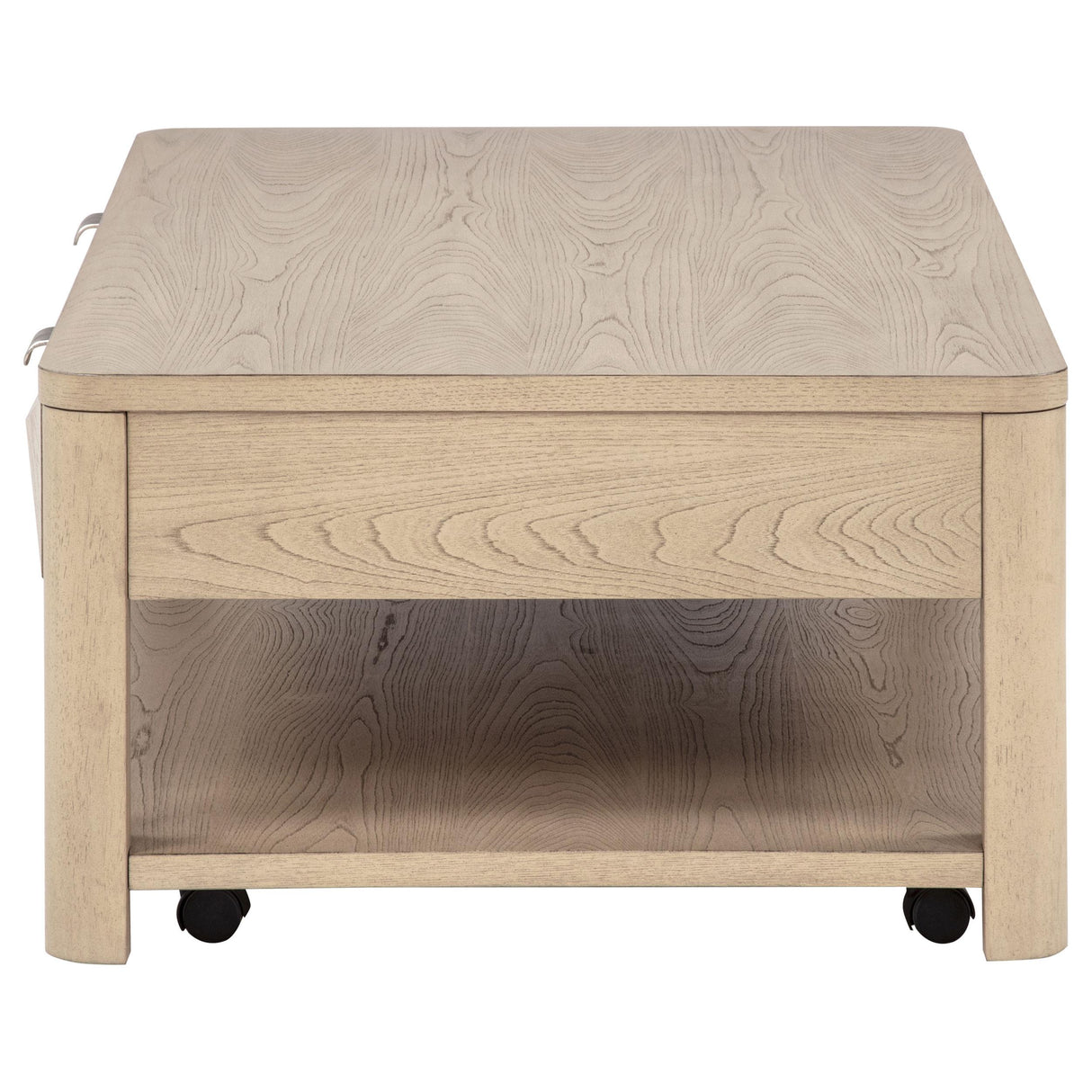 Marcelo Light Elm Wood Coffee Table with 2 Drawers and Shelf from Coaster - Luna Furniture