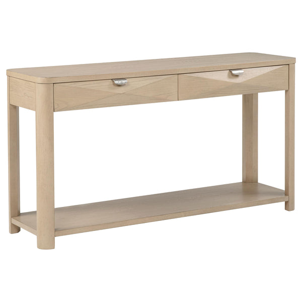 Marcelo Light Elm Sofa Console Table with 2 Drawers and Shelf