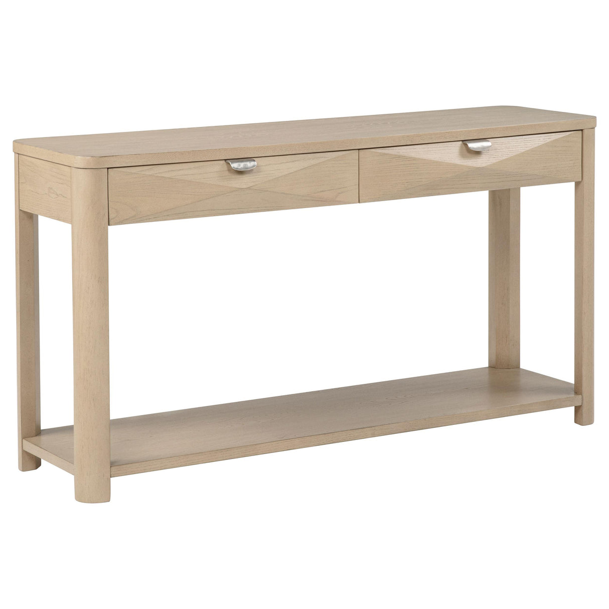 Marcelo Light Elm Sofa Console Table with 2 Drawers and Shelf from Coaster - Luna Furniture