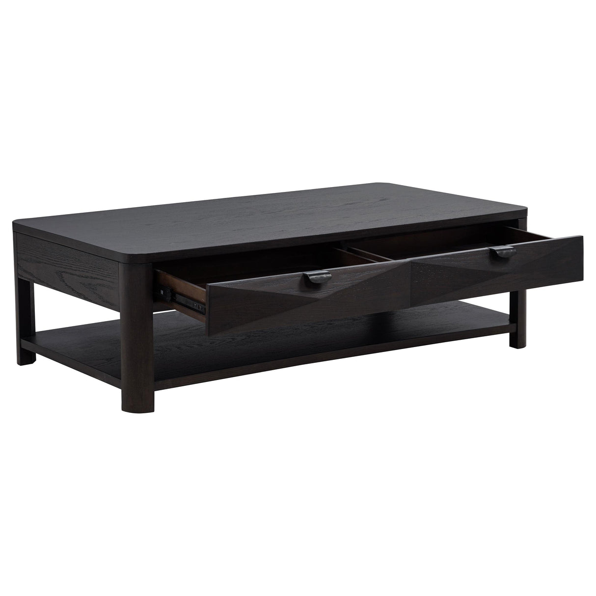 Marcelo Coffee Wood Coffee Table with 2 Drawers and Shelf from Coaster - Luna Furniture