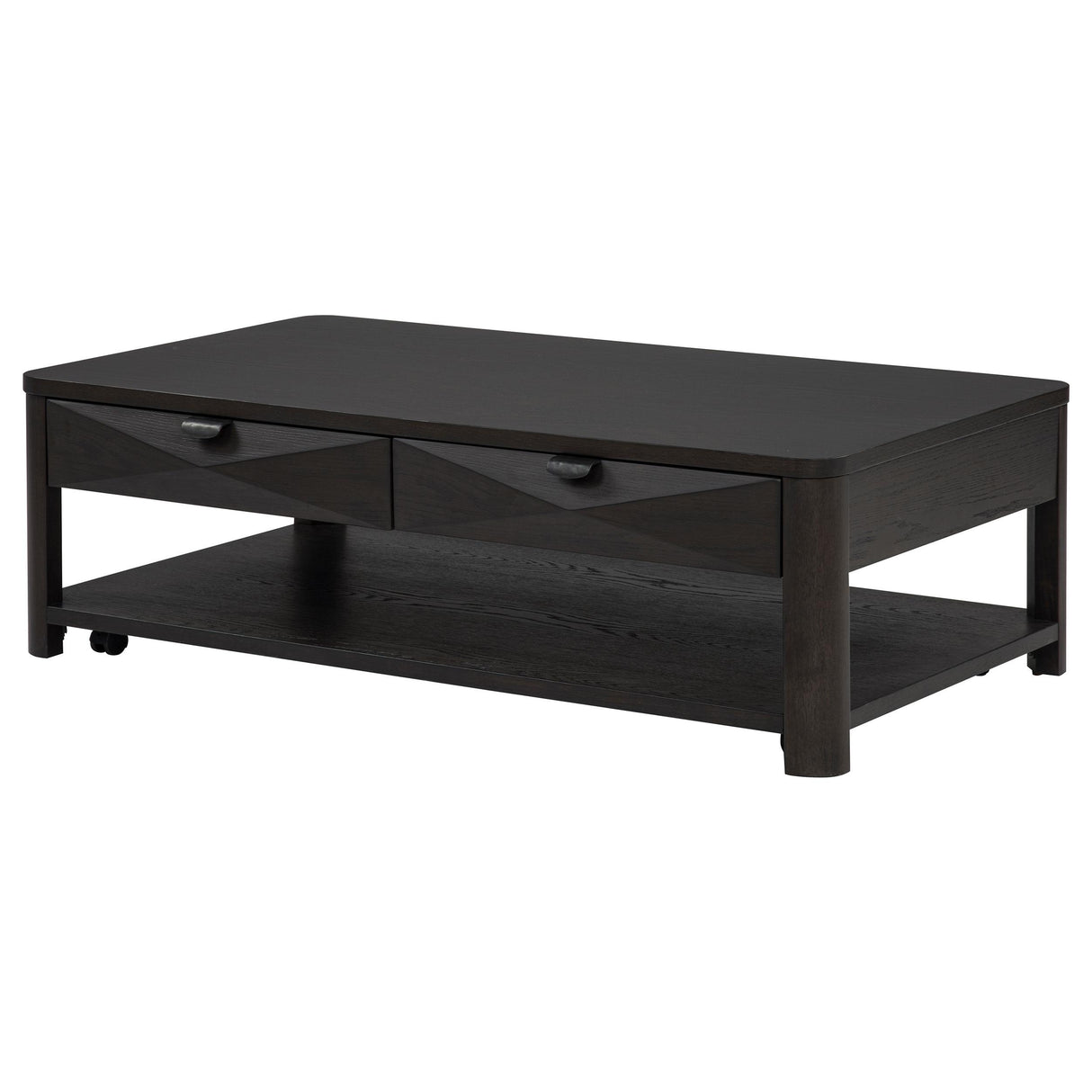 Marcelo Coffee Wood Coffee Table with 2 Drawers and Shelf from Coaster - Luna Furniture