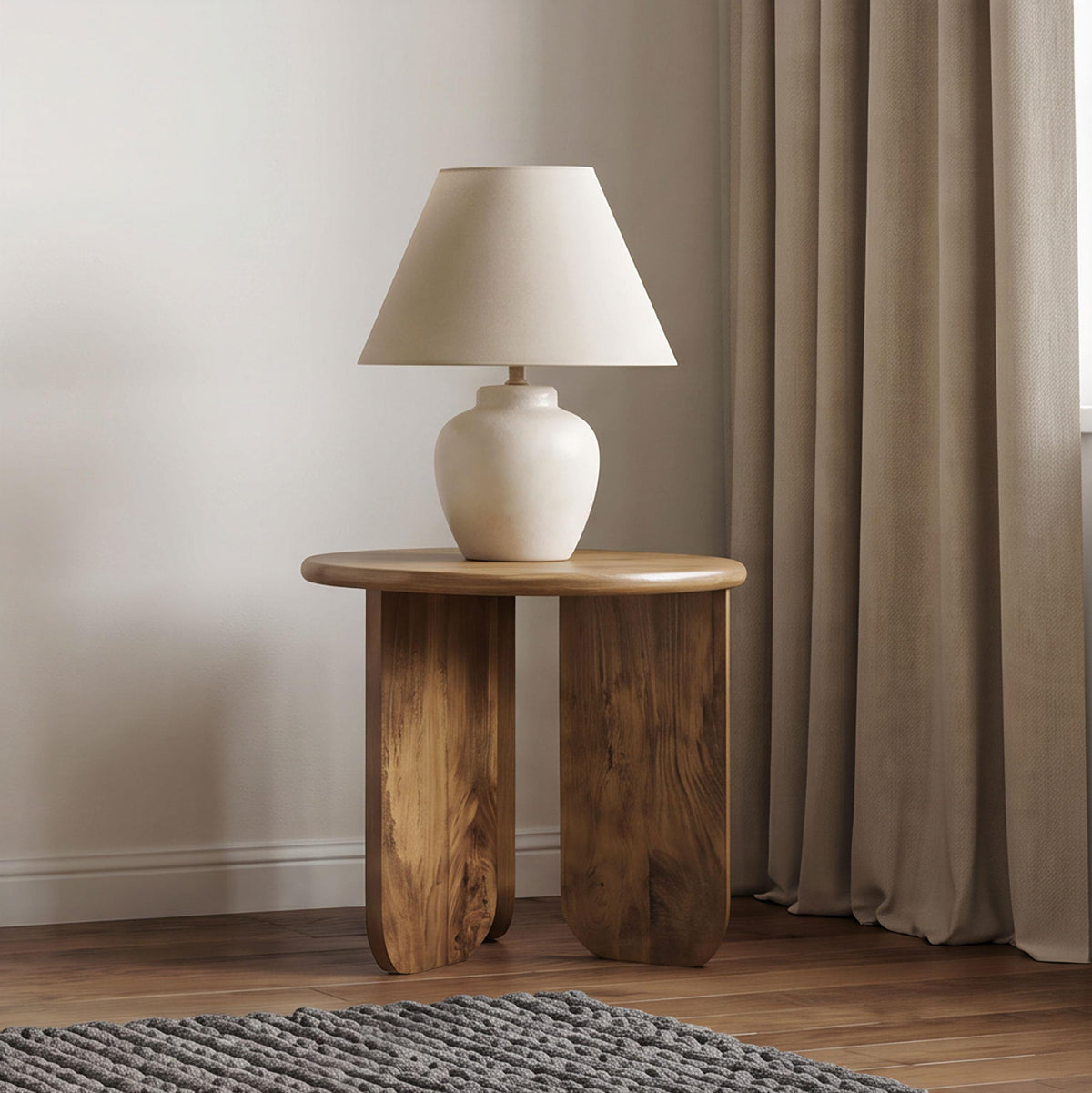 Dale Honey Mango Sculptural Round Solid Mango Wood End Table from Coaster - Luna Furniture